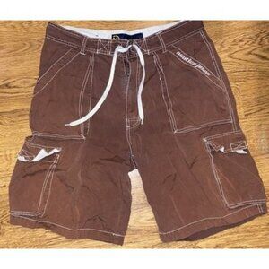 Vintage Y2K Nautica Jeans Mens Brown Cargo Shorts Size 36